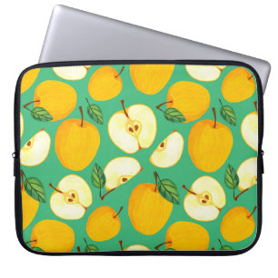 Yellow Apple: Juicy Watercolor Pattern. Laptop Sleeve