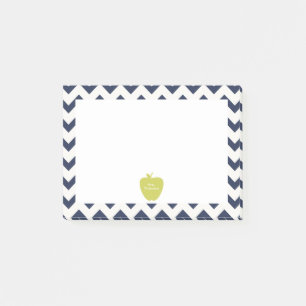Yellow Apple Navy Chevron Teacher Post-it® Notes