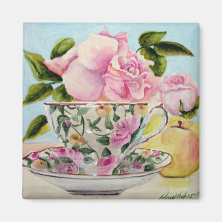 Yellow Apple & Tea Cup Magnet