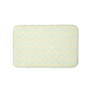 Yellow Aqua Chevron Dots Bath Mats