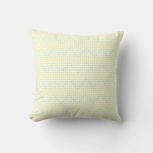 Yellow Aqua Chevron Dots Custom Pillows