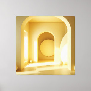 Yellow Arch Geometry Canvas Print