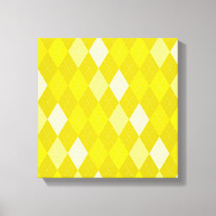 Yellow argyle pattern canvas print