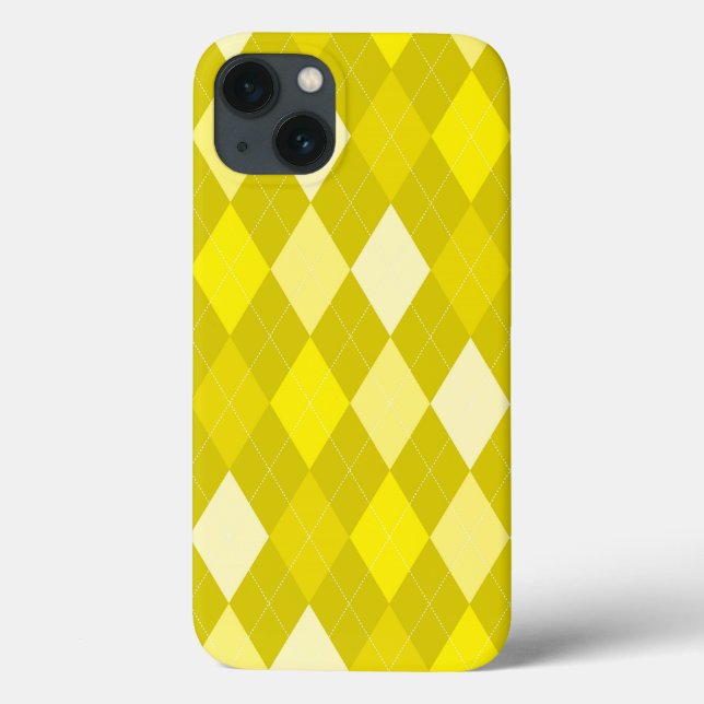 Yellow argyle pattern Case-Mate iPhone case (Back)