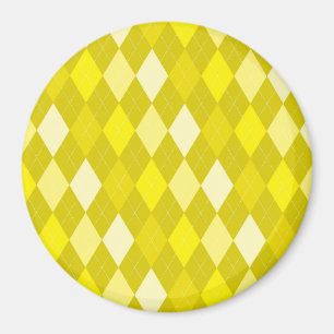 Yellow argyle pattern magnet