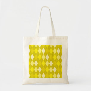 Yellow argyle pattern tote bag