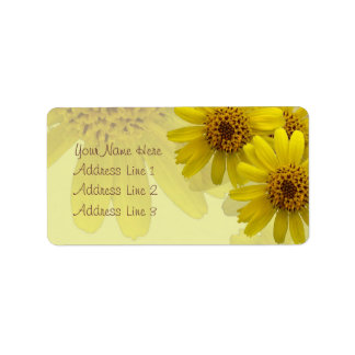 Yellow Arnica Blossoms Collage Label