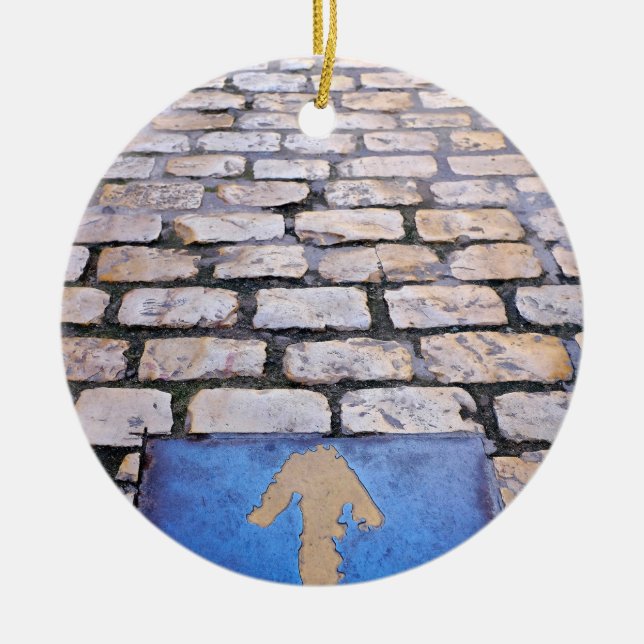 Yellow arrow ceramic tree decoration (Front)