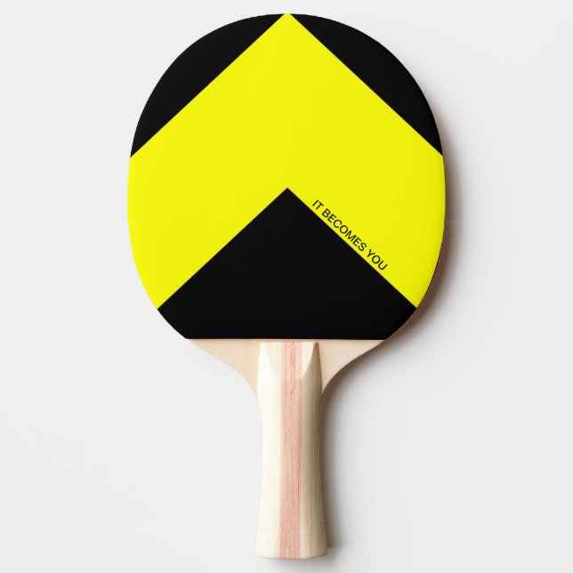 Yellow Arrow Ping Pong Paddle (Front)