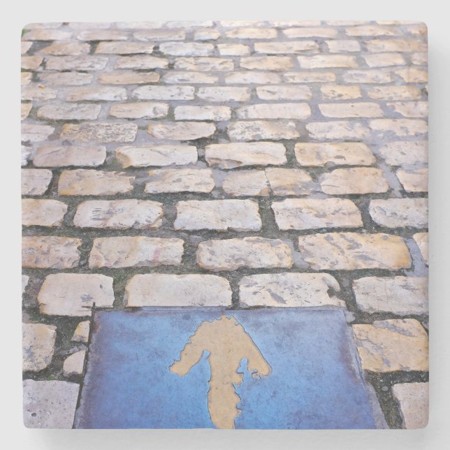 Yellow arrow stone coaster (Front)