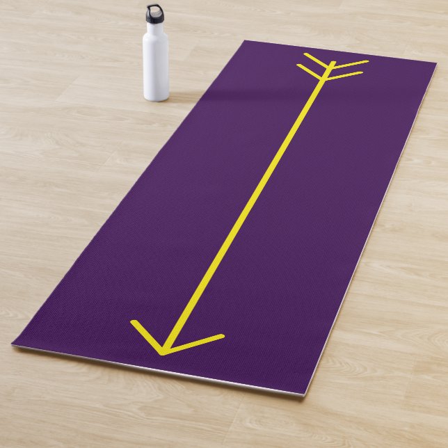 Yellow Arrow Yoga Mat - yellow & purple (In Situ)