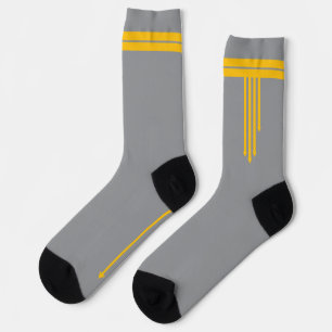 Yellow Arrows on Grey Socks
