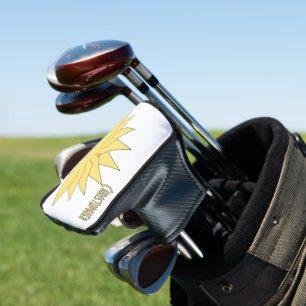 Yellow Art Deco Crown Design Golf Head Cover