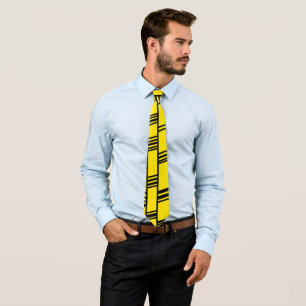 Yellow Art Deco Lines  Tie