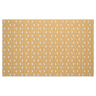 Yellow Art Deco Style Fabric. Fabric