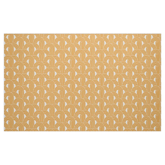 Yellow Art Deco Style Fabric. Fabric (Fat Quarter)
