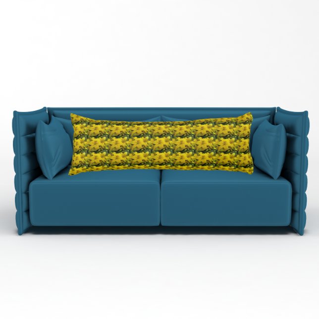 Yellow Asiatic Lilies Floral Body Cushion (In Situ)