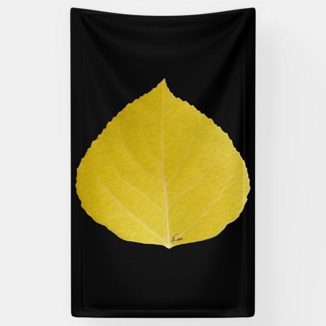 Yellow Aspen Leaf #5 Banner (Vertical)