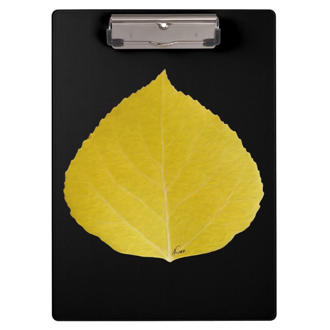 Yellow Aspen Leaf #5 Clipboard (Front)
