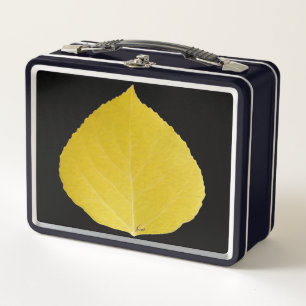 Yellow Aspen Leaf #5 Metal Lunch Box