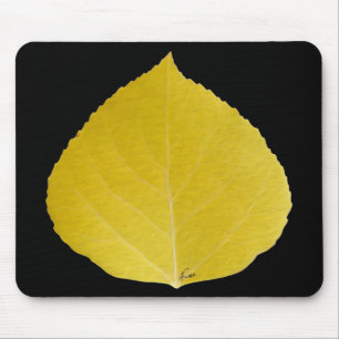 Yellow Aspen Leaf #5 Mouse Mat
