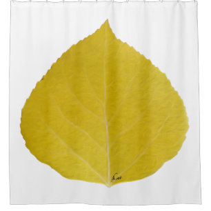Yellow Aspen Leaf #5 Shower Curtain