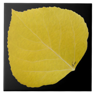 Yellow Aspen Leaf #5 Tile