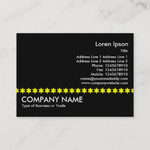 Yellow Asterisk Line - Black Business Card