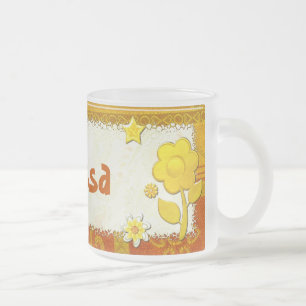 Yellow at Play Jewelled PERSONALIZED Frosted Glass Coffee Mug