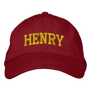 Yellow Athletic Block Monogram Custom Name Embroidered Hat