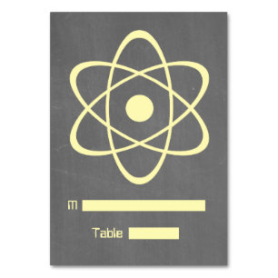 Yellow Atomic Chalkboard Place Card