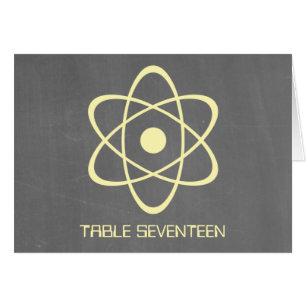 Yellow Atomic Chalkboard Table Number Card