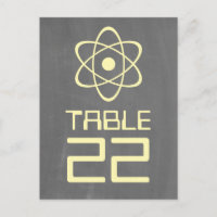 Yellow Atomic Chalkboard Table Number Postcard