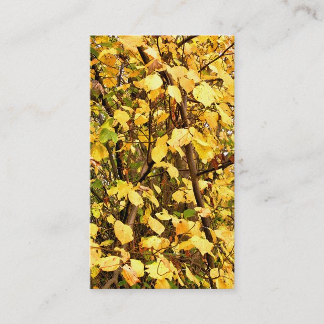 YELLOW AUTUMN LEAVES BUSINESS CARD (Front)
