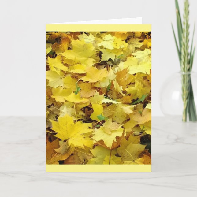 Yellow Autumn Leaves Card (Front)