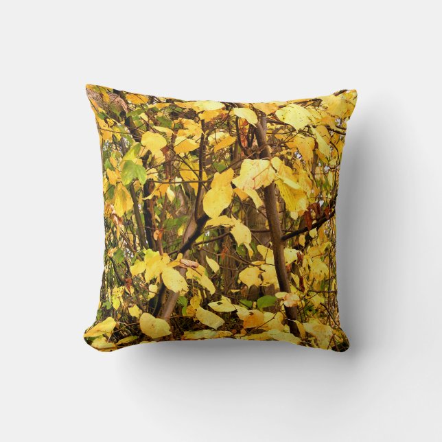 YELLOW AUTUMN LEAVES CUSHION (Front)