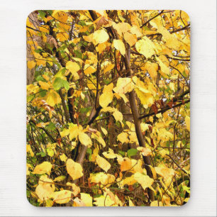 YELLOW AUTUMN LEAVES MOUSE MAT