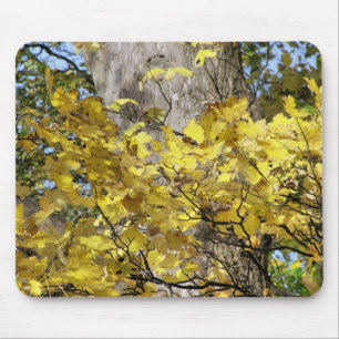 YELLOW AUTUMN LEAVES MOUSE MAT