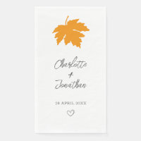 Yellow Autumn Maple Leaf Wedding