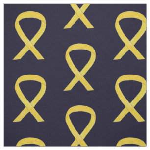 Yellow Awareness Ribbon Art Fabric Material