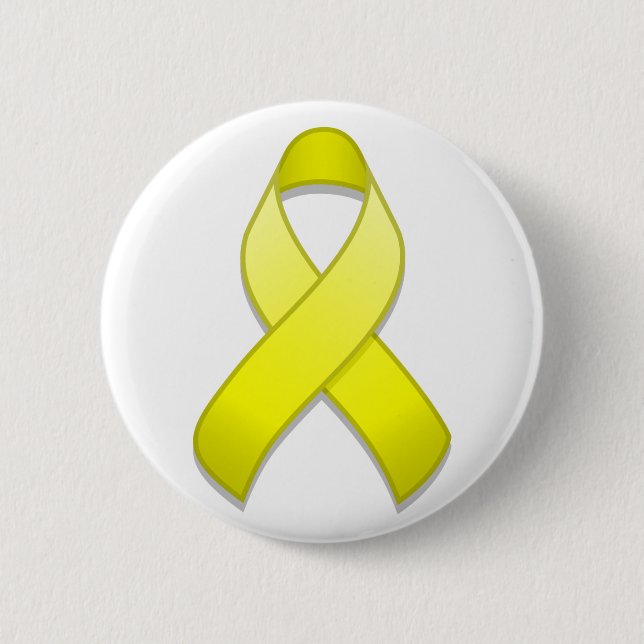 Yellow Awareness Ribbon Button (Front)