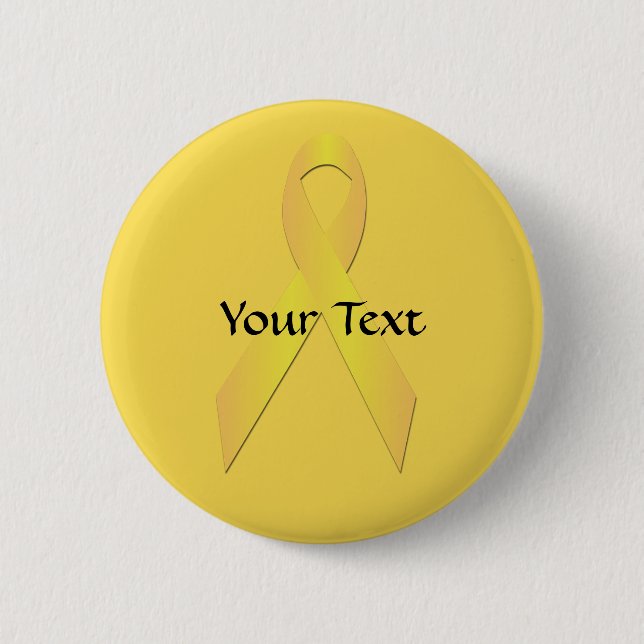 Yellow Awareness Ribbon Button Template (Front)