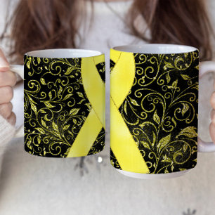 Yellow Awareness Ribbon Mug Design
