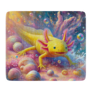 Yellow Axolotl Cutting Board
