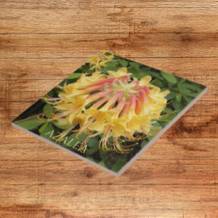 Yellow Azalea Blooms Floral Tile