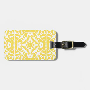 Yellow Azulejos Portuguese Spanish Mediterranean Luggage Tag