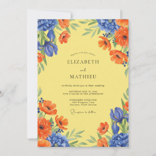 Yellow Azure Poppy Wedding Invitation