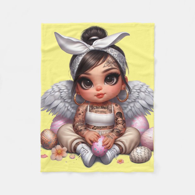 Yellow baby angel blanket (Front)