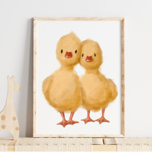 Yellow Baby Chicks Print   Baby Chicks Watercolor