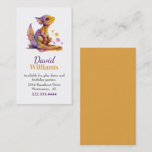 Yellow Baby Dragon Children Calling Card